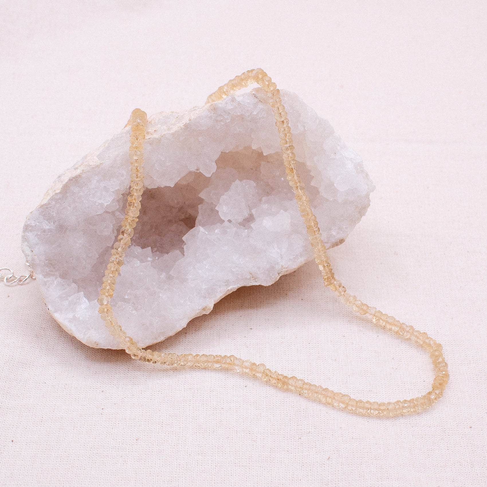TR-SD240-CIT-2 Citrine Single or Double Strand Bead Necklace - Image 2