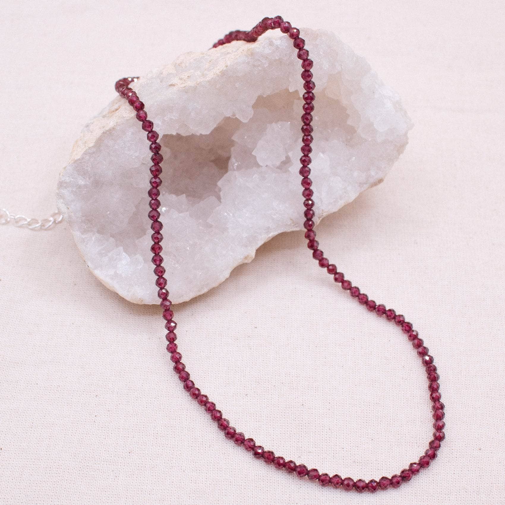 TR-SD240-GAR-1 Garnet Single or Double Strand Bead Necklace - Image 2