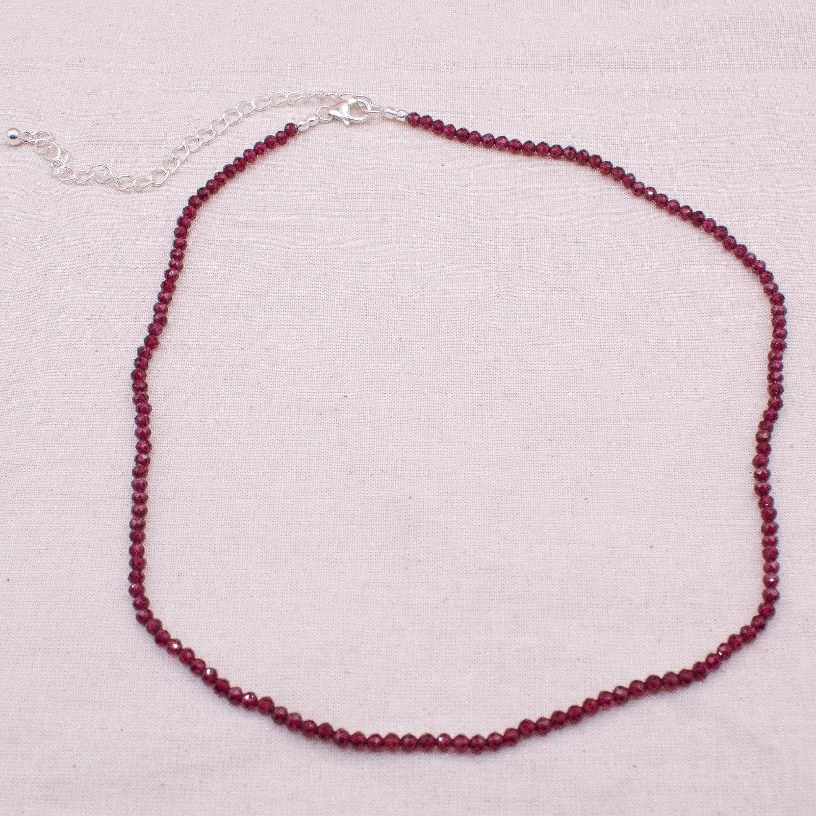 TR-SD240-GAR-22 Garnet Single or Double Strand Bead Necklace - Image 3