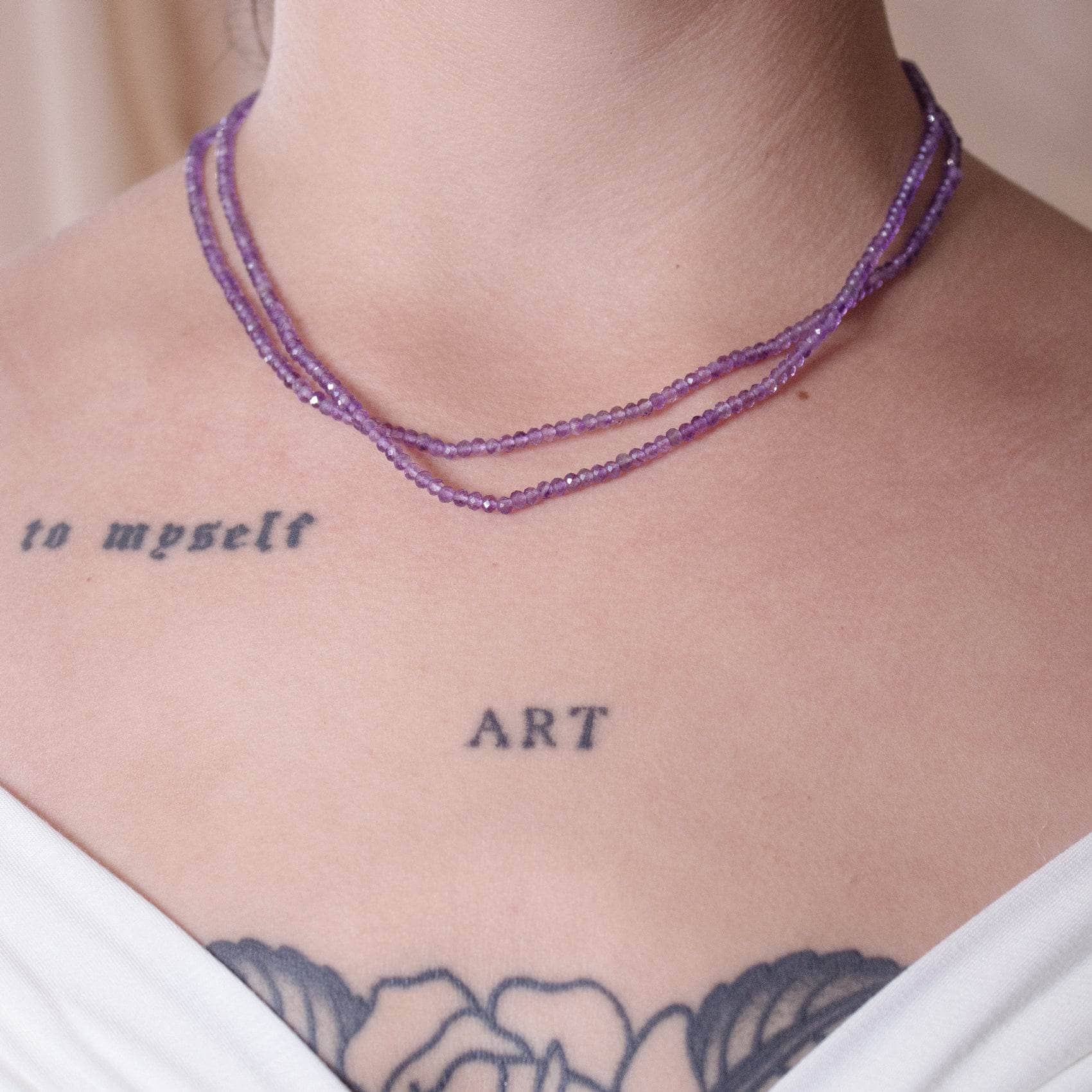 TR-SD241-AME-2 Amethyst Single or Double Strand Bead Necklace - Image 4