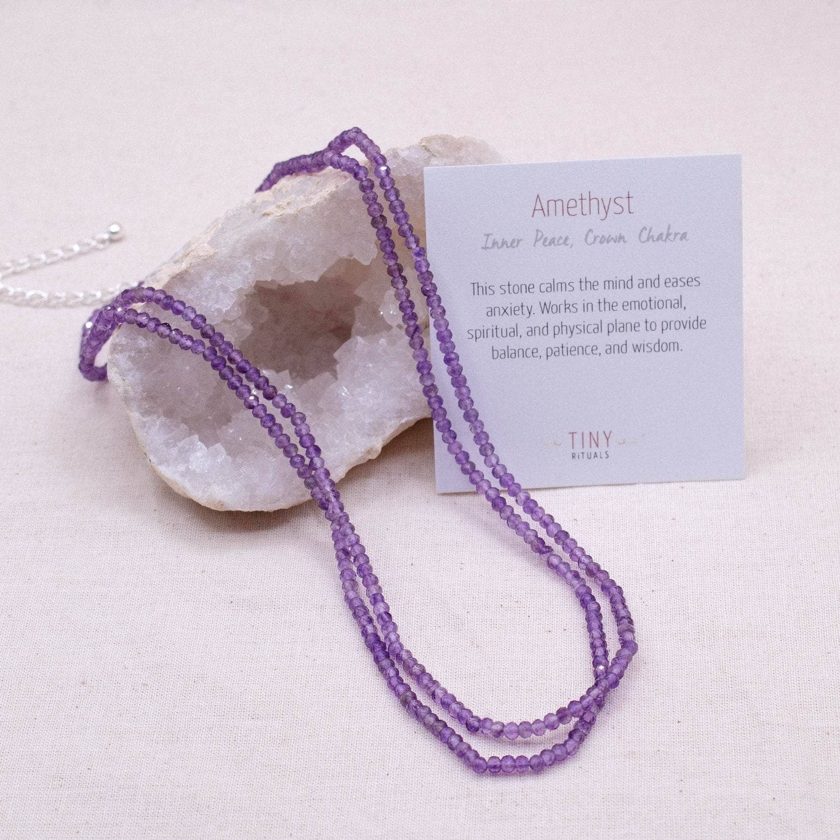 TR-SD241-AME Amethyst Single or Double Strand Bead Necklace - Image 6