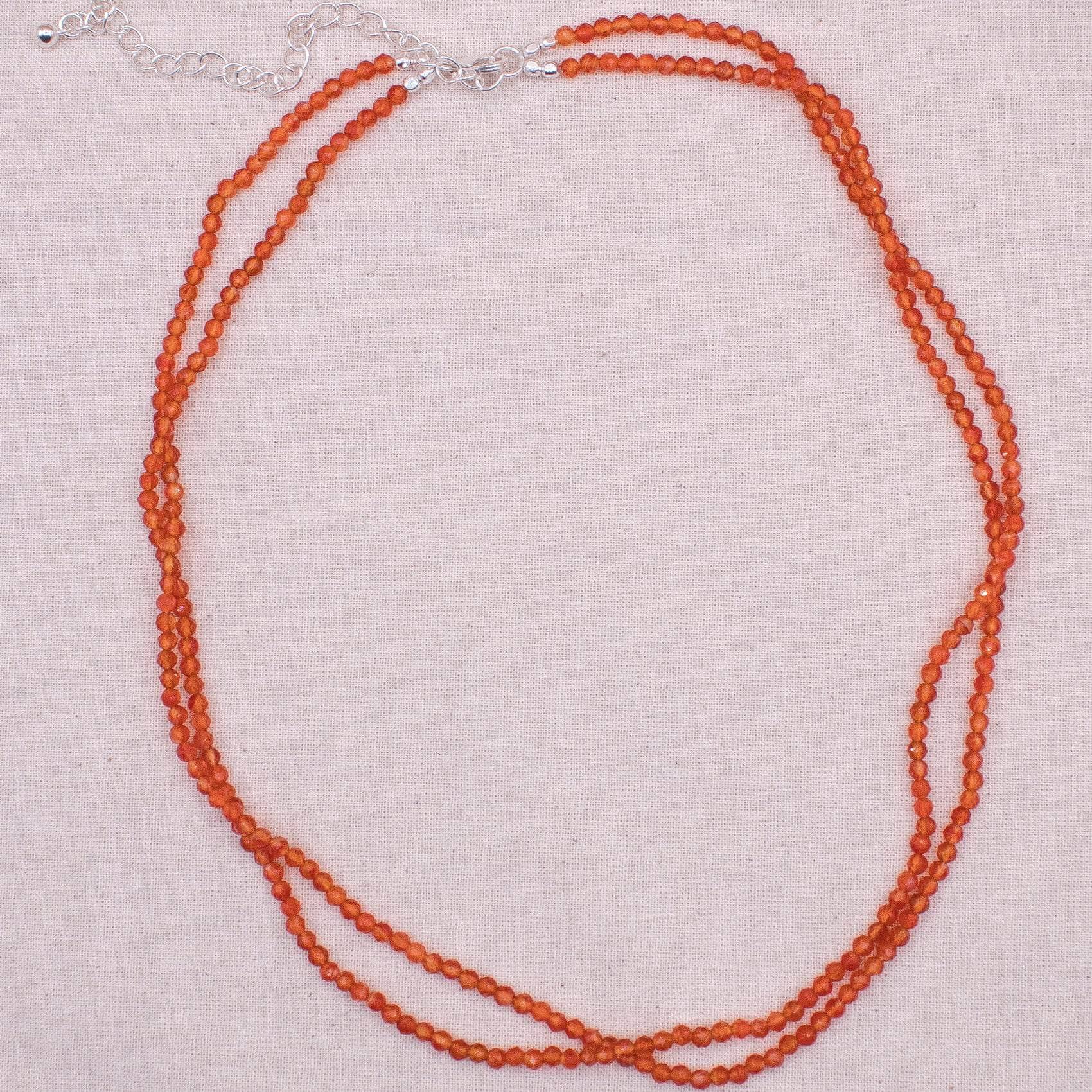 TR-SD241-CAR-1 Carnelian Single or Double Strand Bead Necklace - Image 6