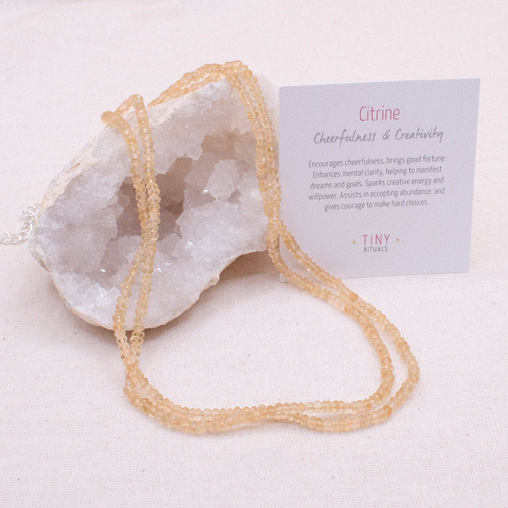 TR-SD241-CIT-1 Citrine Single or Double Strand Bead Necklace - Image 5