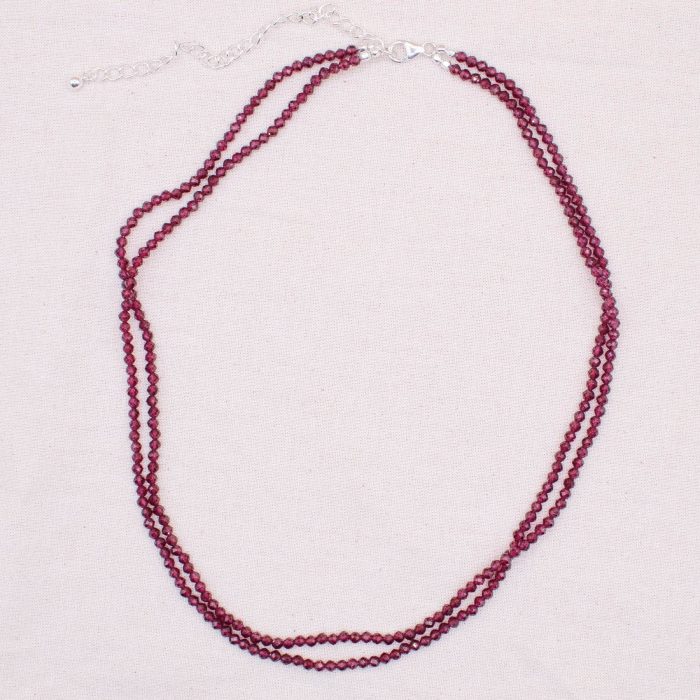 Garnet Single or Double Strand Bead Necklace - Image 6