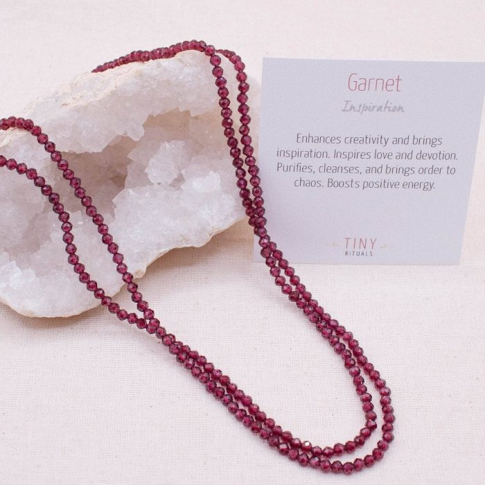 Garnet Single or Double Strand Bead Necklace - Image 5
