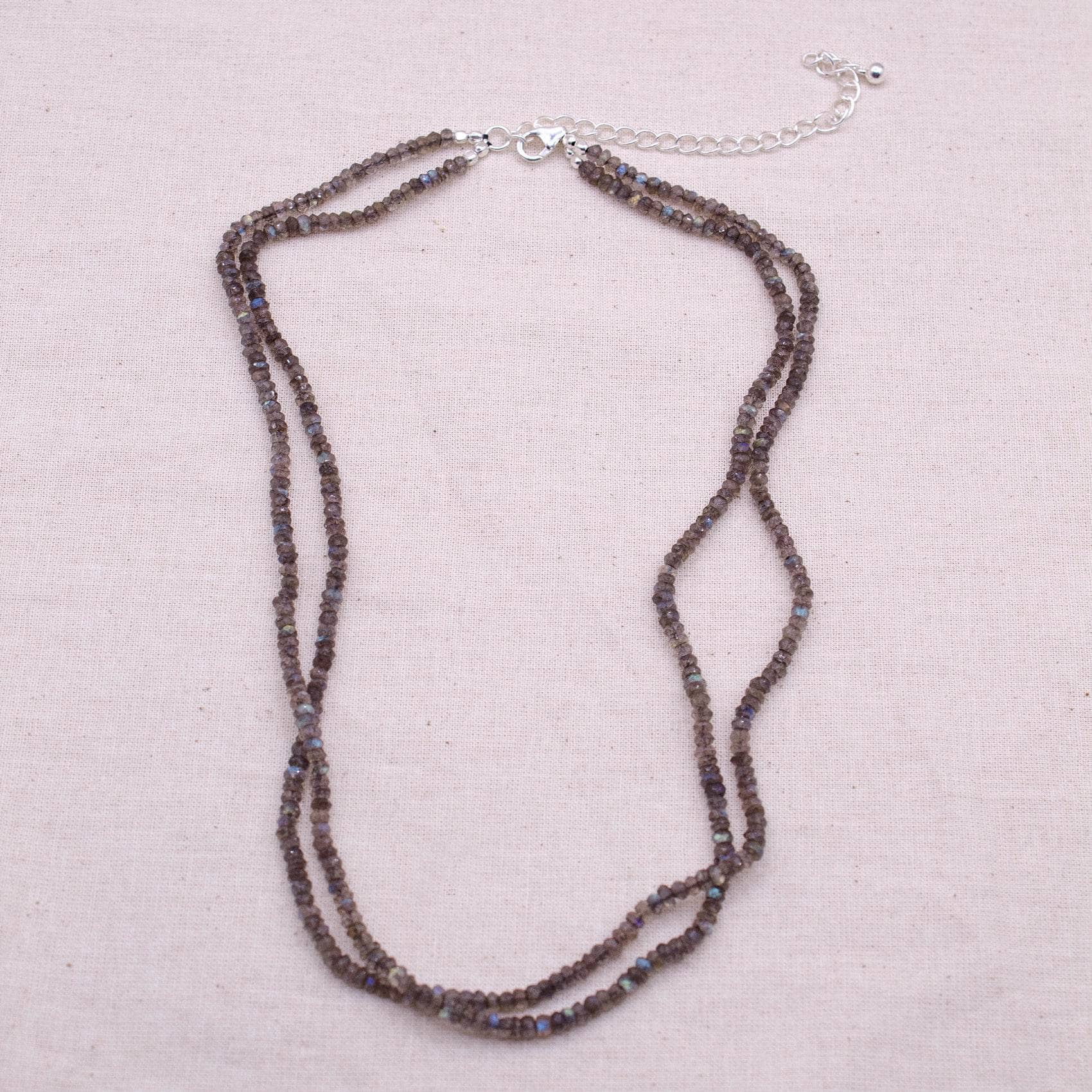 TR-SD241-LAB-1_0f3f453a-abf3-486a-a536-5a75934fb546 Labradorite Single or Double Strand Bead Necklace - Image 5