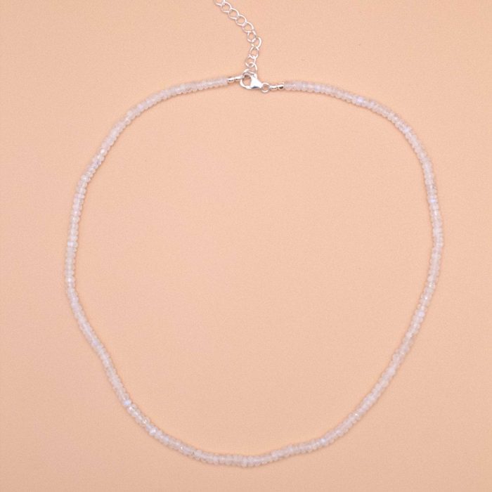 Rainbow Moonstone Single or Double Strand Bead Necklace - Image 3