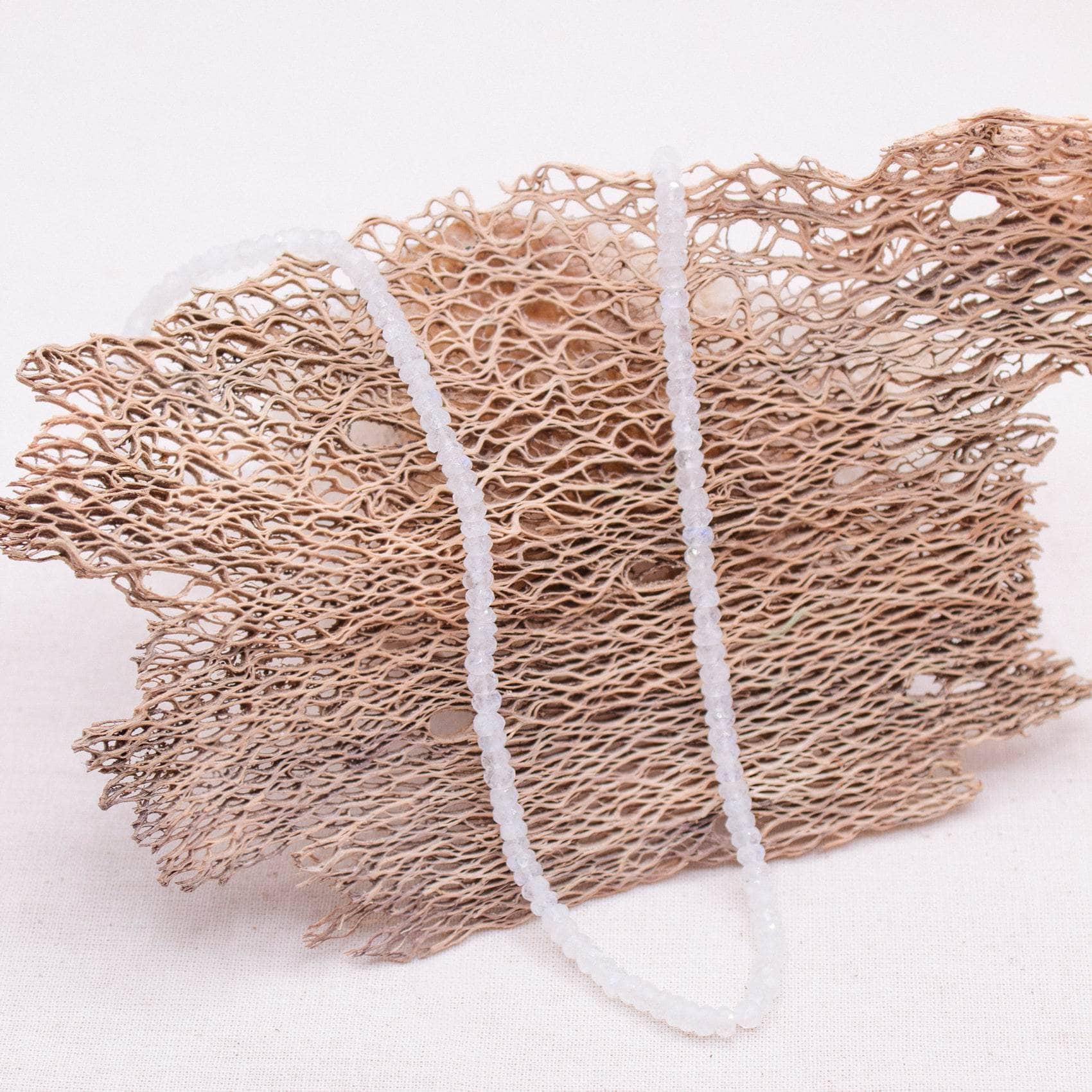 TR-SD241-MOO-4 Rainbow Moonstone Single or Double Strand Bead Necklace - Image 2