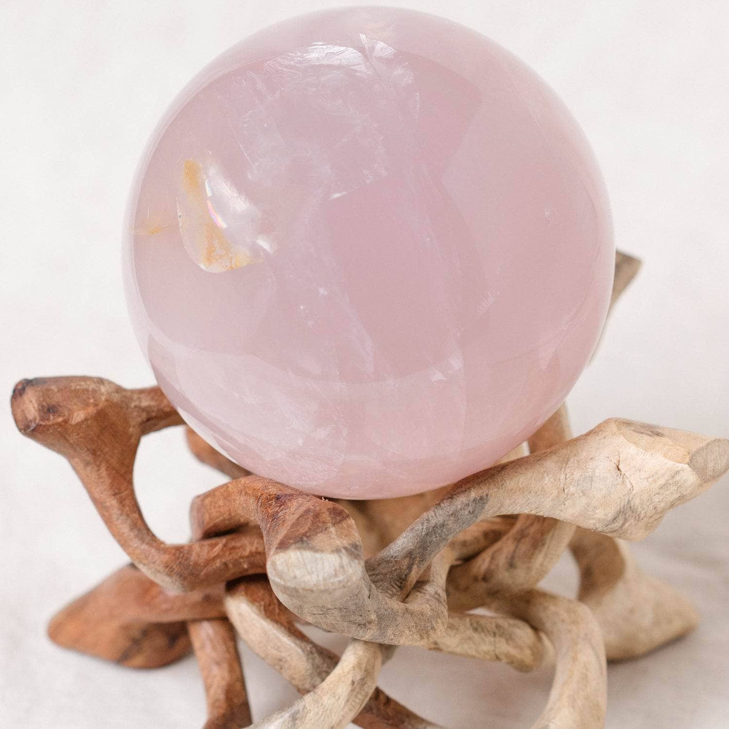 TR-SPHERE-RQZ-MI-1-2 Rose Quartz Sphere - Large - AAA Premium Quality - 1 of a Kind - Image 1