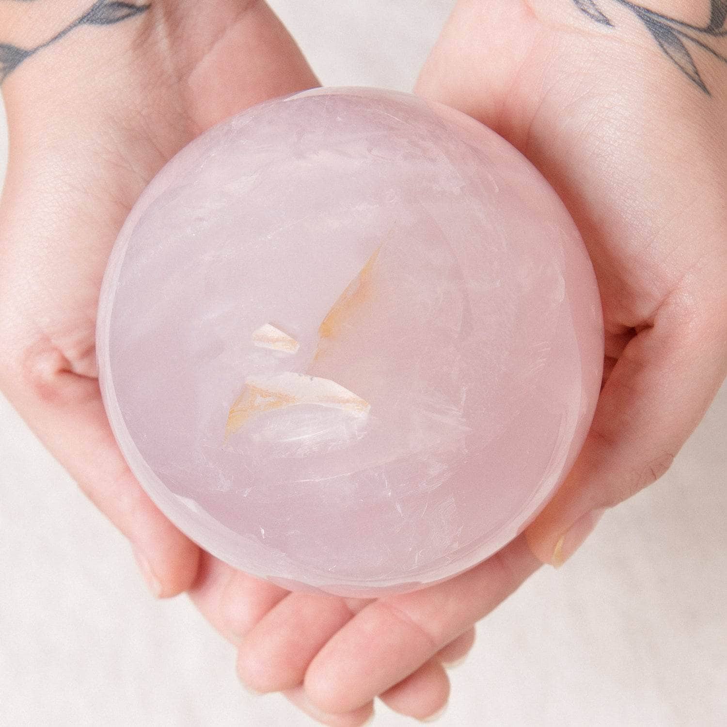 TR-SPHERE-RQZ-MI-1-3 Rose Quartz Sphere - Large - AAA Premium Quality - 1 of a Kind - Image 2
