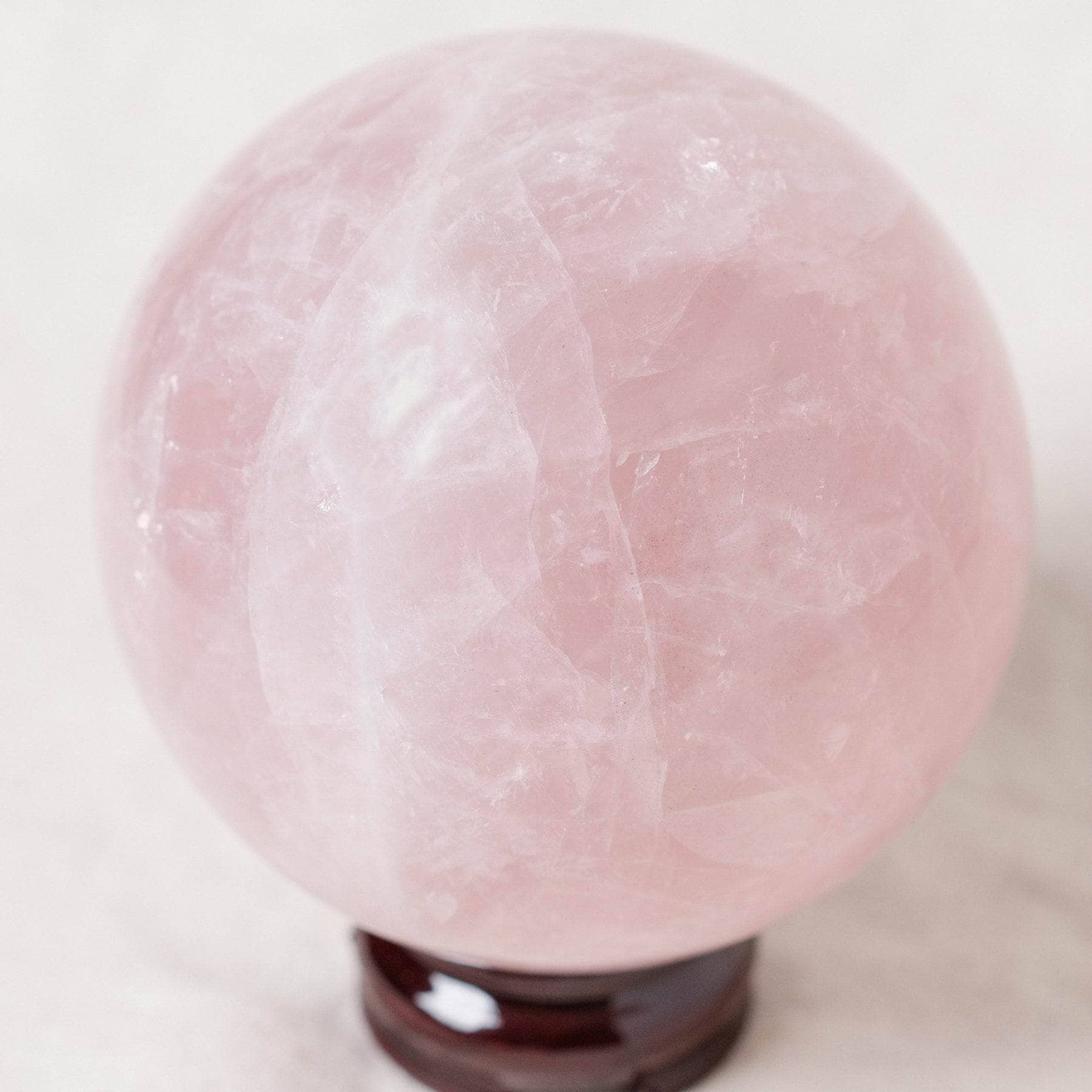 TR-SPHERE-RQZ-MI-2-1 Rose Quartz Sphere - Large - AAA Premium Quality - 1 of a Kind - Image 6