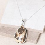Rare Septarian Rhyolite Teardrop Pendant Necklace - Image 10