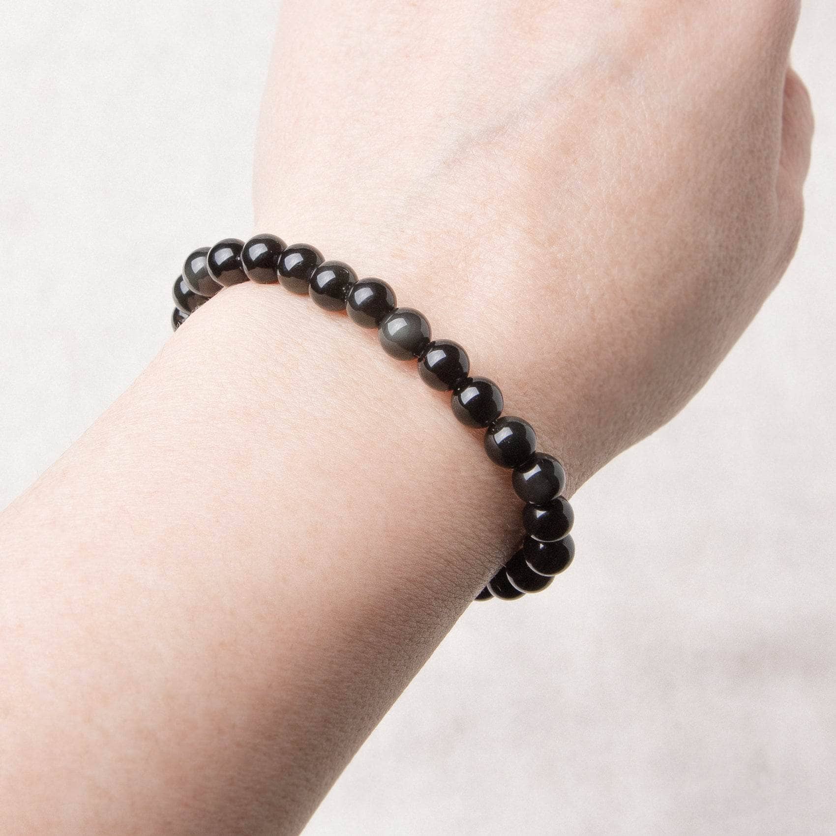 TR3-2 Natural Rainbow Eye Obsidian Energy Bracelet - 6mm - Image 2