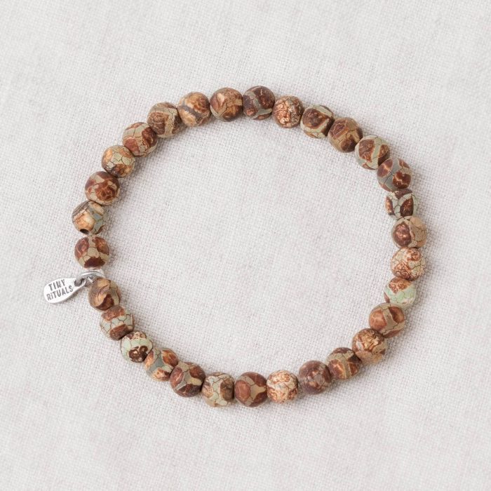 Tibetan Honeycomb Agate Energy Bracelet - 6mm - Image 1