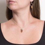 Delicate Tiger Eye Crystal Point Necklace - Image 4