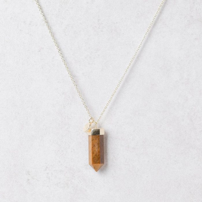 Tiger Eye Crystal Point Necklace - Image 3