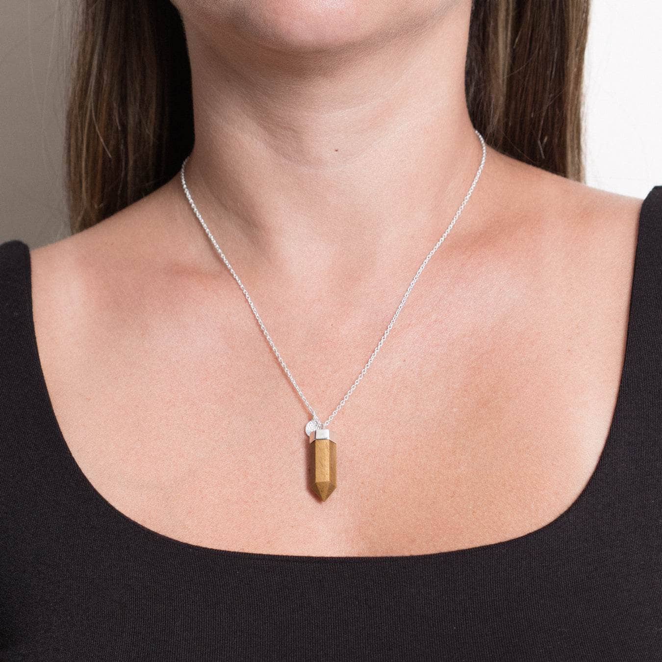 Tiger_Eye_Silver_large_d428b409-c559-41fe-aef1-2e478de4c8a1 Tiger Eye Crystal Point Necklace - Image 5