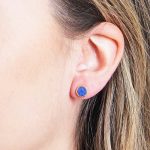 Blue Sapphire Silver or Gold Stud Earrings - Image 6