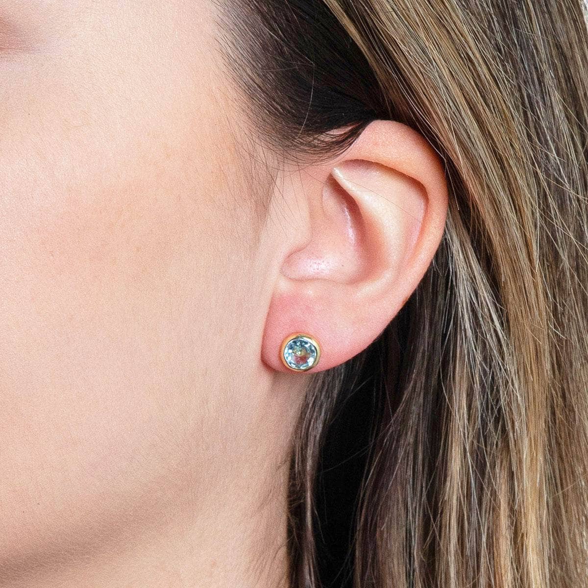 blue_topaz Blue Topaz Silver or Gold Stud Earrings - Image 5