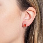 Carnelian Silver or Gold Stud Earrings - Image 5