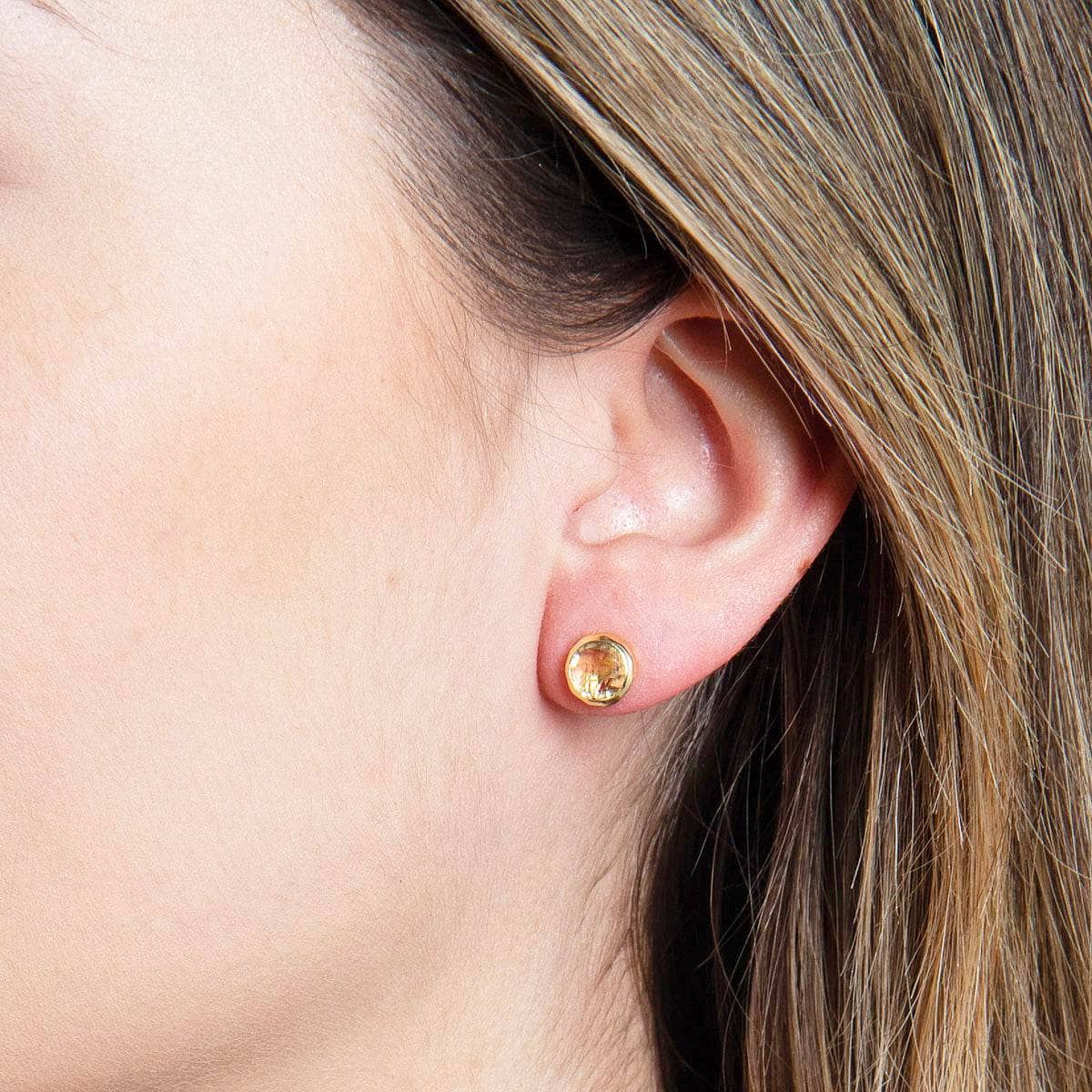 citrine_40d9eb11-7102-4697-a89e-eeae1649e06f Citrine Silver or Gold Stud Earrings - Image 6