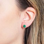 Green Jade Silver or Gold Stud Earrings - Image 6