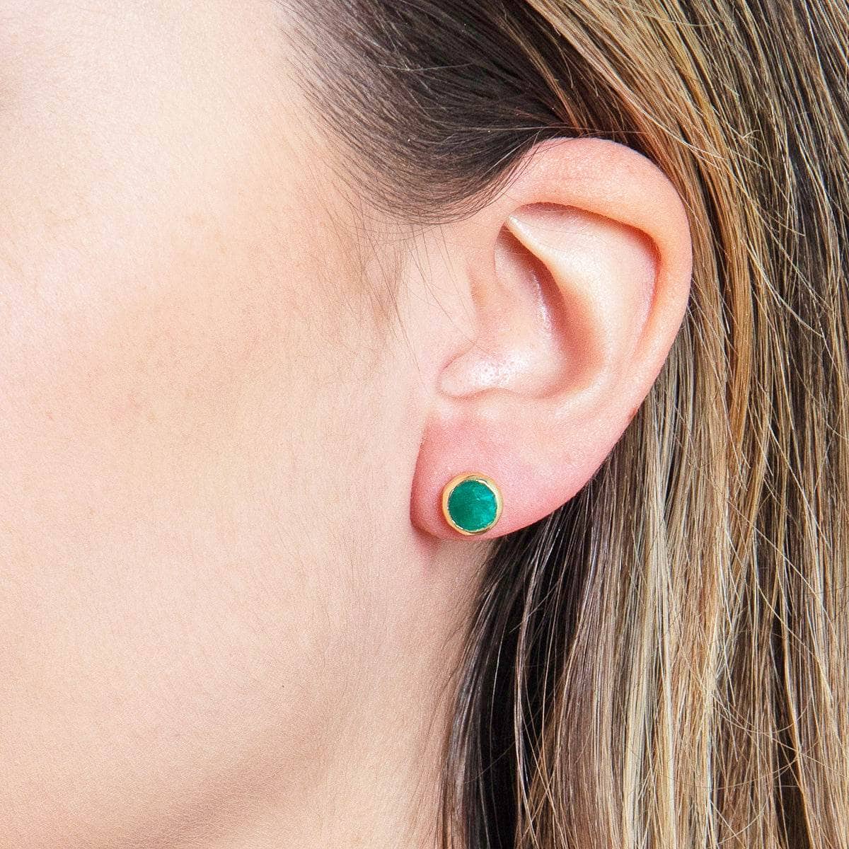 green_jade Green Jade Silver or Gold Stud Earrings - Image 6