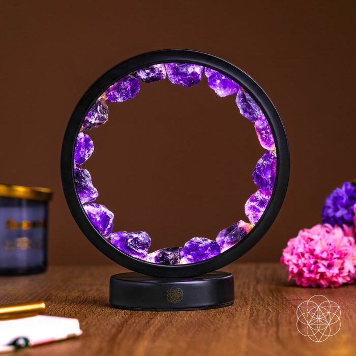 I Am At Peace - Spiritual Protection Amethyst Lamp - Image 1