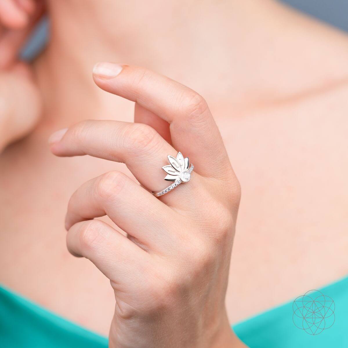 i-am-divinely-guided-111-angel-number-silver-lotus-ring-7244848 I Am Divinely Guided: 111 Angel Number Silver Lotus Ring - Image 2