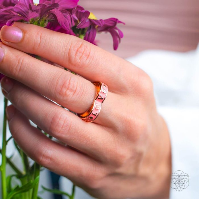 I Love My Life - Heart Awakening Pink Opal Ring - Image 2