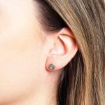 Labradorite Silver or Gold Stud Earrings - Image 4