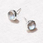 Labradorite Silver or Gold Stud Earrings - Image 2
