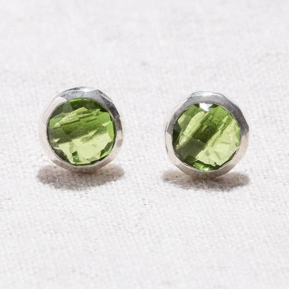 peridot2 Genuine Peridot Silver or Gold Stud Earrings - Image 1