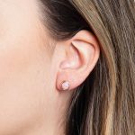 Pink Opal Silver or Gold Stud Earrings - Image 6