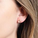 Rose Quartz Silver or Gold Stud Earring - Image 5