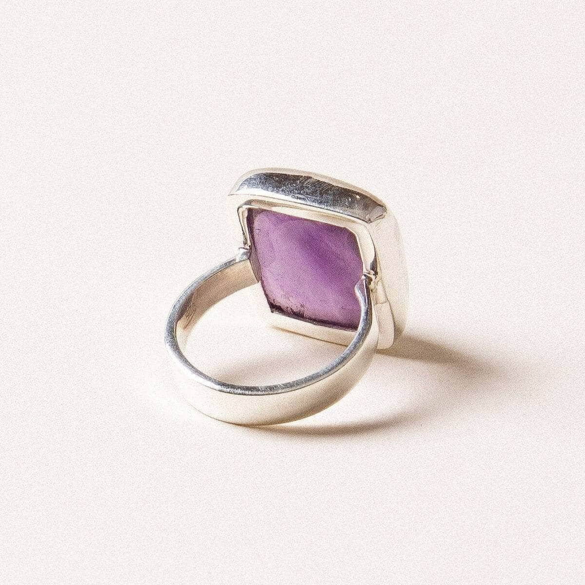 sivana-amethyst-square-silver-gemstone-ring-32688433266871_858652b8-c62e-4e3f-9bae-c74a8980ace5 Amethyst Square Silver Gemstone Ring - Size 6 - Image 2