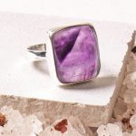 Amethyst Square Silver Gemstone Ring - Size 6 - Image 3