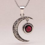 Gemstone Silver Moon Pendant Necklace - Image 6