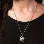 Gemstone Silver Moon Pendant Necklace - Image 12
