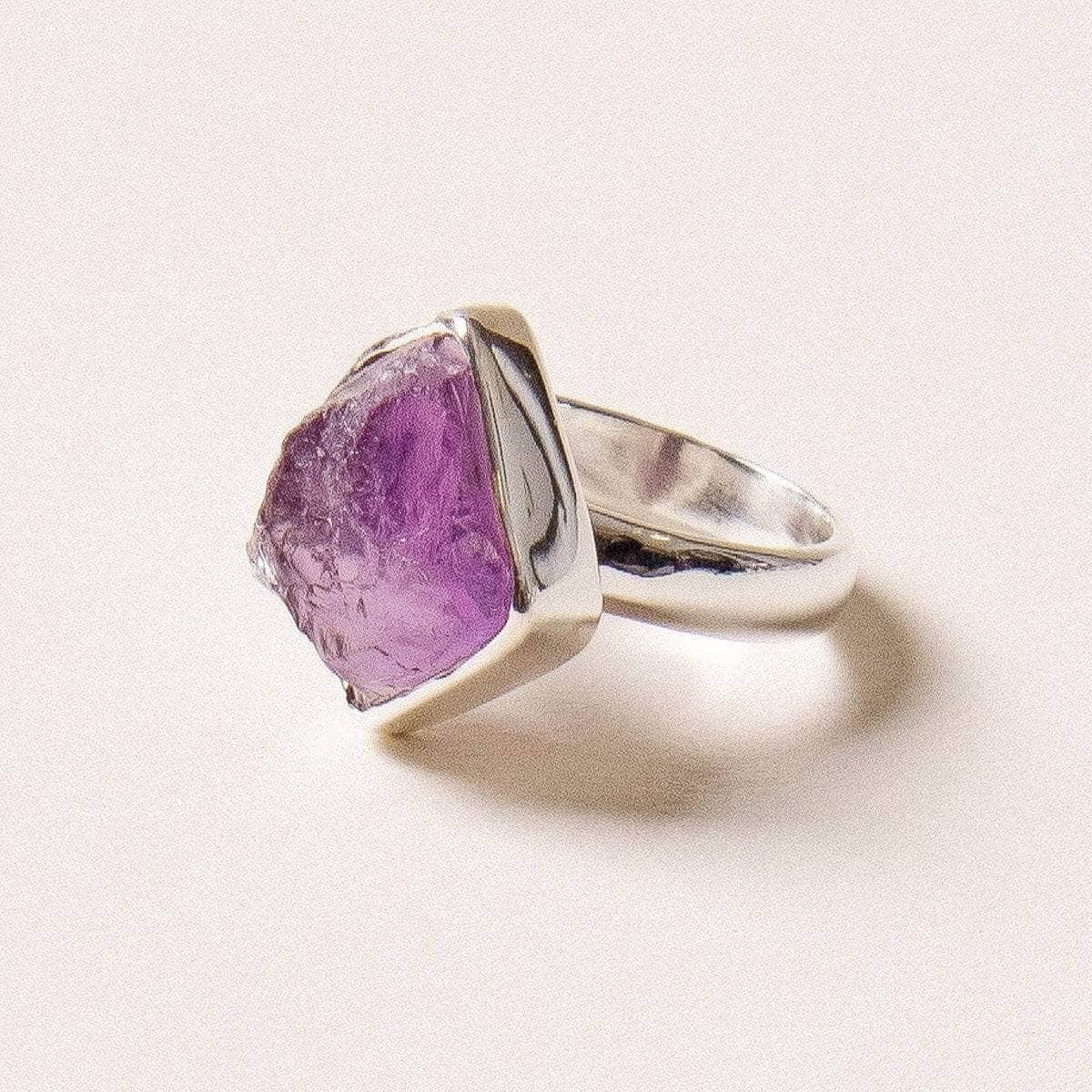 sivana-raw-amethyst-silver-ring-sizes-7-8-and-9-32688090546359 Raw Amethyst Silver Ring - Size 8 - Image 3