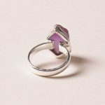 Raw Amethyst Silver Ring - Size 8 - Image 4