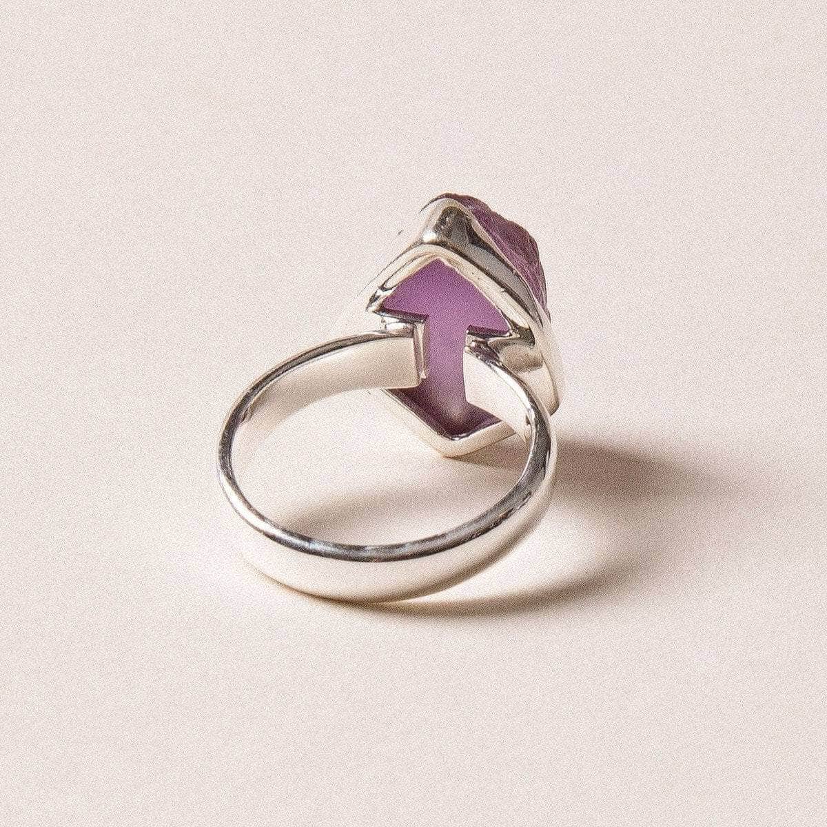 sivana-raw-amethyst-silver-ring-sizes-7-8-and-9-32688090579127 Raw Amethyst Silver Ring - Size 8 - Image 4