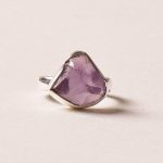 Raw Amethyst Silver Ring - Size 8 - Image 5