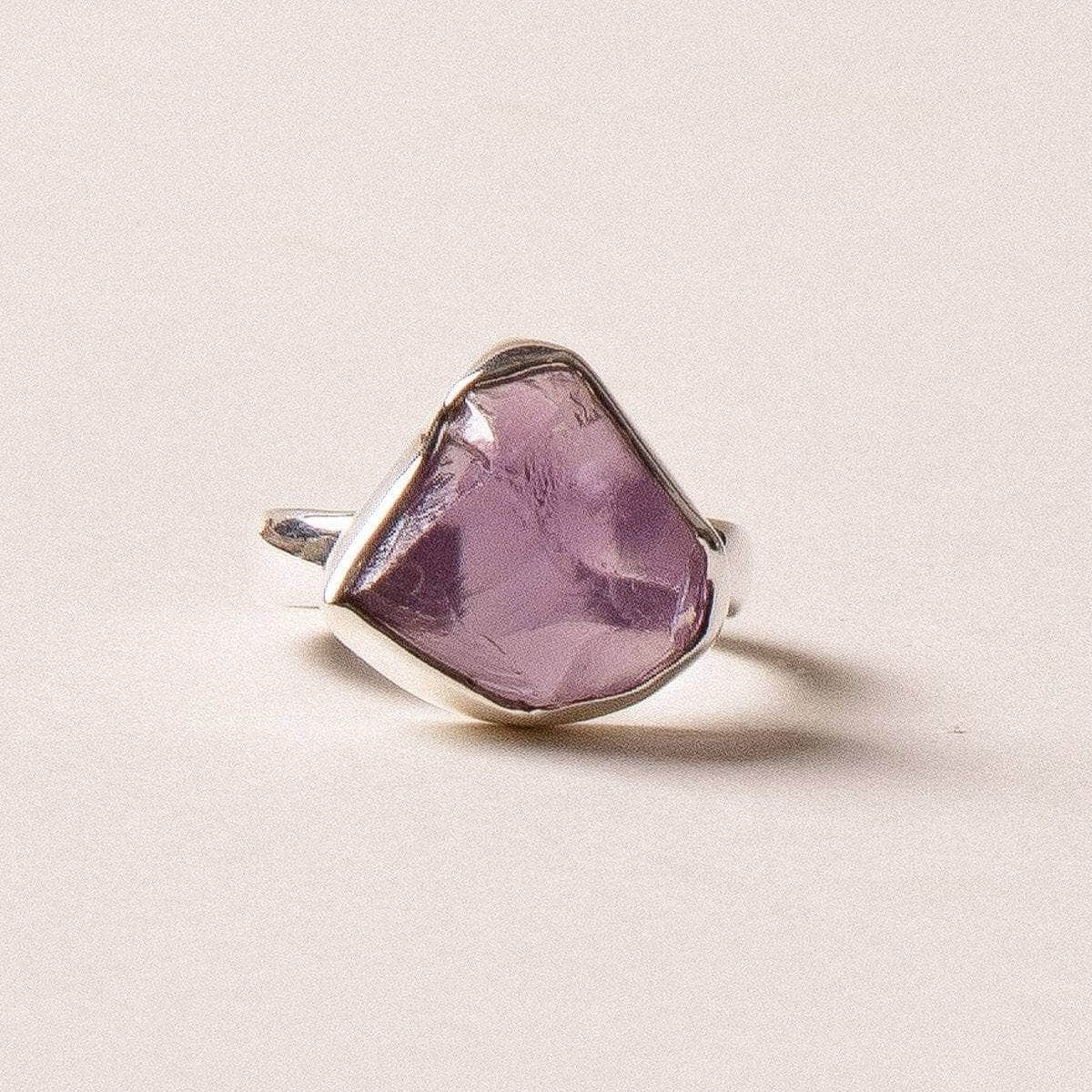 sivana-raw-amethyst-silver-ring-sizes-7-8-and-9-32688259334327 Raw Amethyst Silver Ring - Size 8 - Image 5