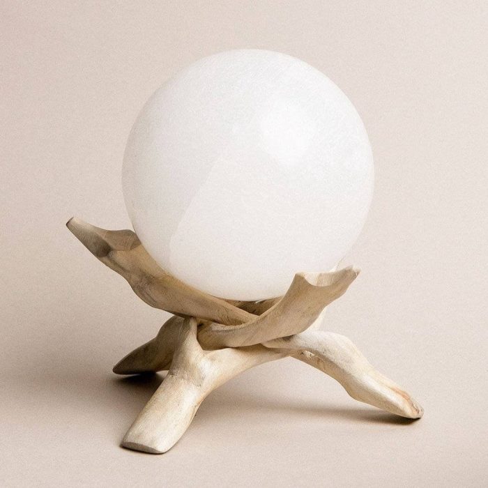 Selenite Sphere with Tripod - Image 1
