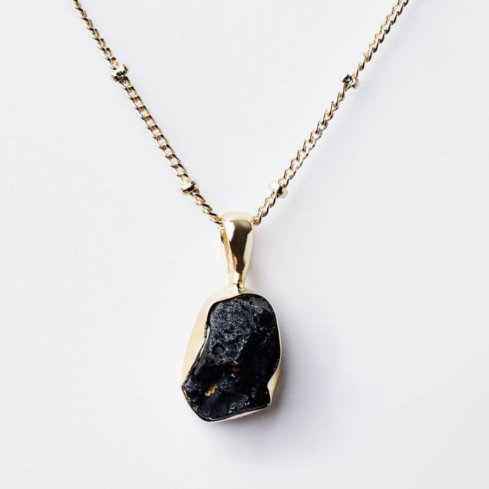 Black Tourmaline Raw Crystal Necklace - Image 1