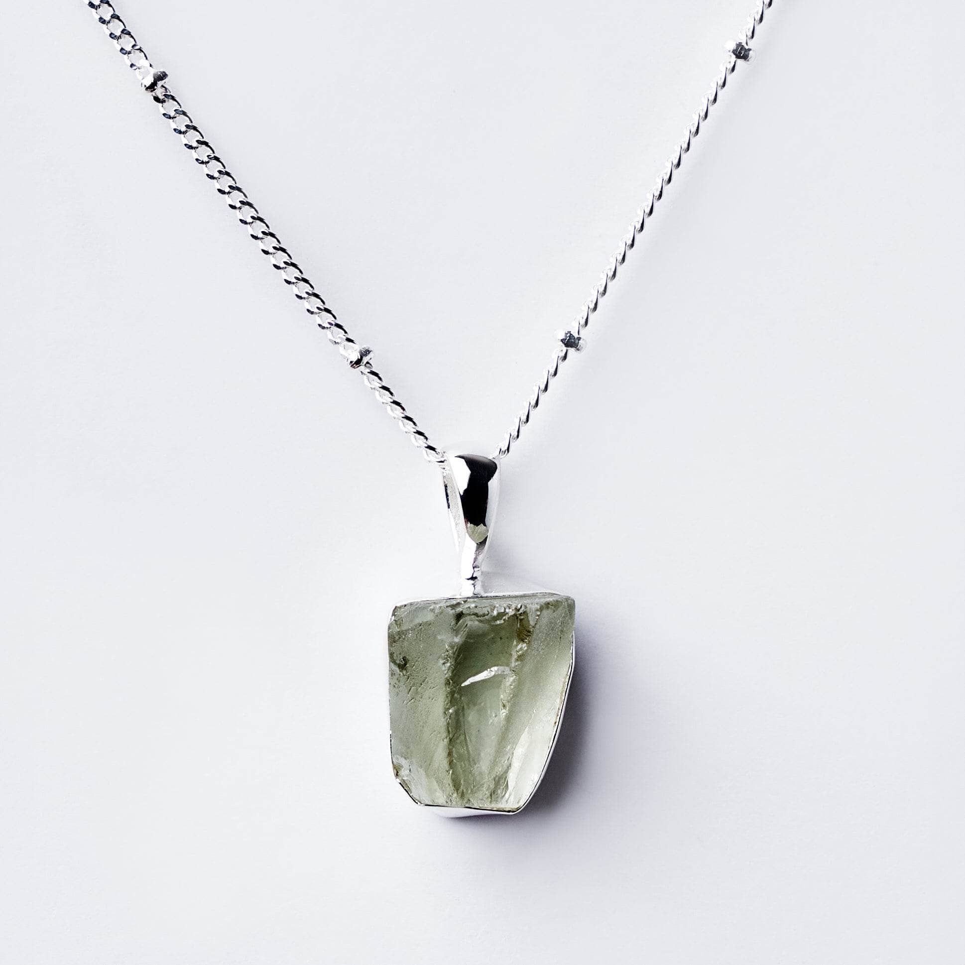 tinyrituals2139 Genuine Green Amethyst Raw Crystal Necklace - Image 1