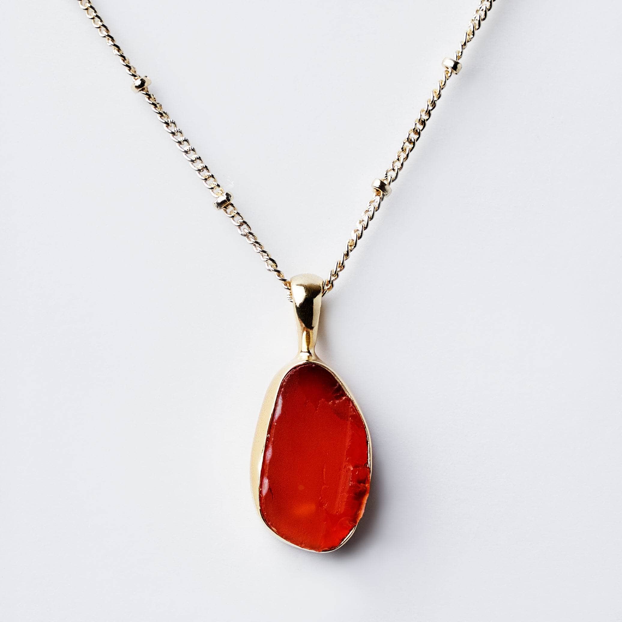 tinyrituals2152 Carnelian Raw Crystal Necklace - Image 1