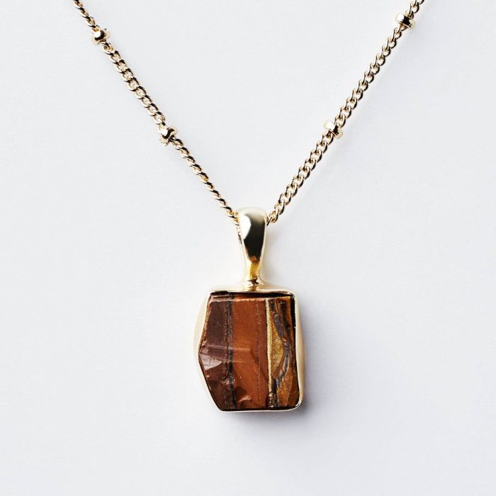Tiger Eye Raw Crystal Necklace - Image 1