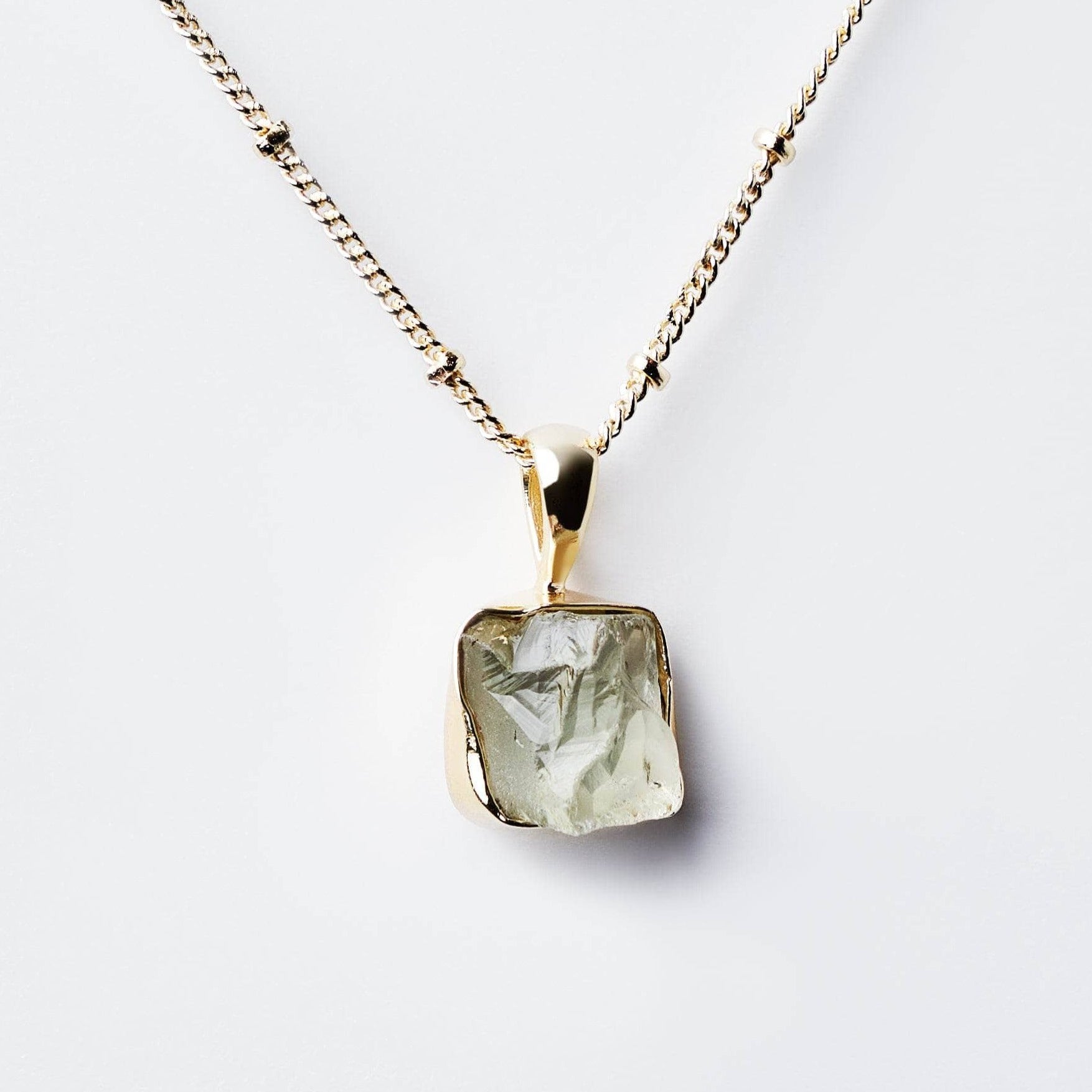 tinyrituals2185 Genuine Green Amethyst Raw Crystal Necklace - Image 4